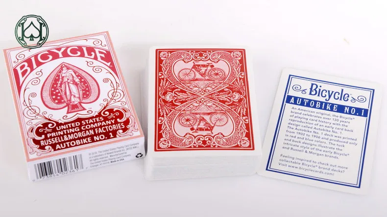 1 Deck Bicycle AUTOBIKE No.1 Playing Cards Blue/Red Retro Poker Magic Cards Magia Props Magic Tricks for Professional Magician