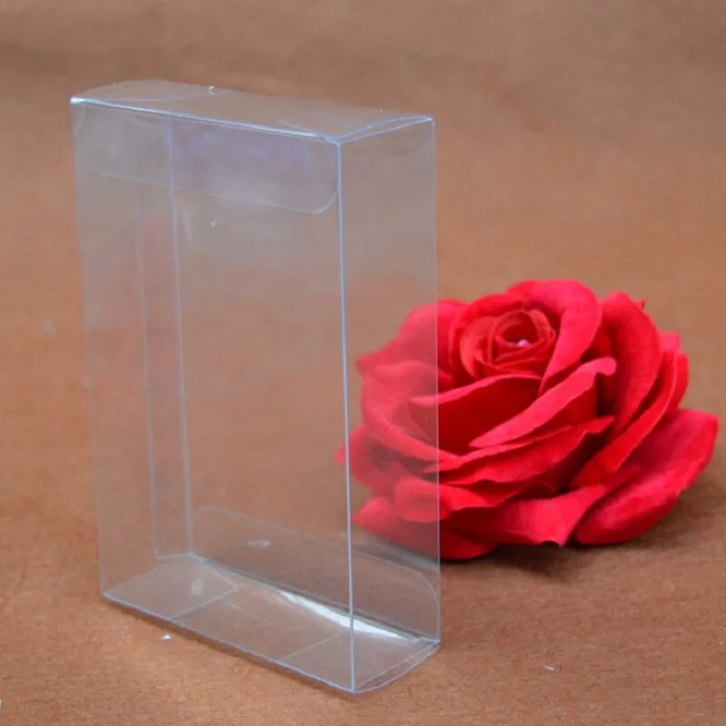 50pcs Transparent Clear Gift Candy Box Square PVC Boxes Chocolate Bags Wedding Favor Party Event Plastic Gift Boxes 8x8x3cm