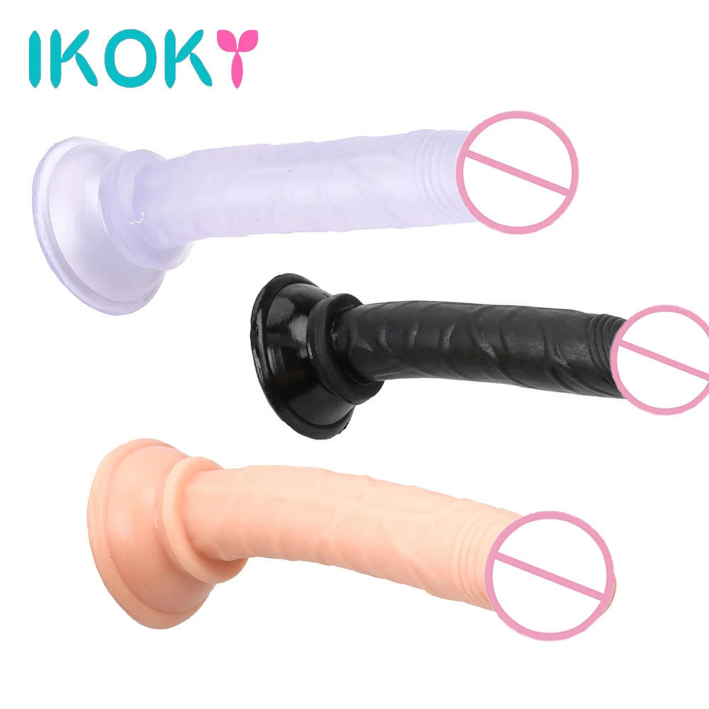 IKOKY Small Dildo Jelly Suction Cup Female Masturbation Realistic Penis G-spot Orgasm Anal Plug Sex Toys for Women Adult Product