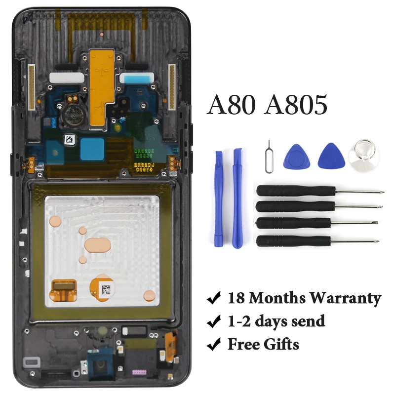 Super AMOLED LCD for Samsung A80 LCD Touch Screen Digitizer Assembly LCD for Samsung A805 SM-A805F LCD Touch Screen