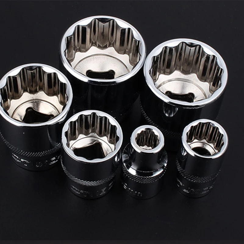 1/2 "12 Điểm Ổ Cắm Bit Ratchet Cờ Lê 12pt Vuông Ổ Gương Ổ Cắm 12 Góc Hoa Mận Tay Tay bộ Dụng Cụ 8-32Mm