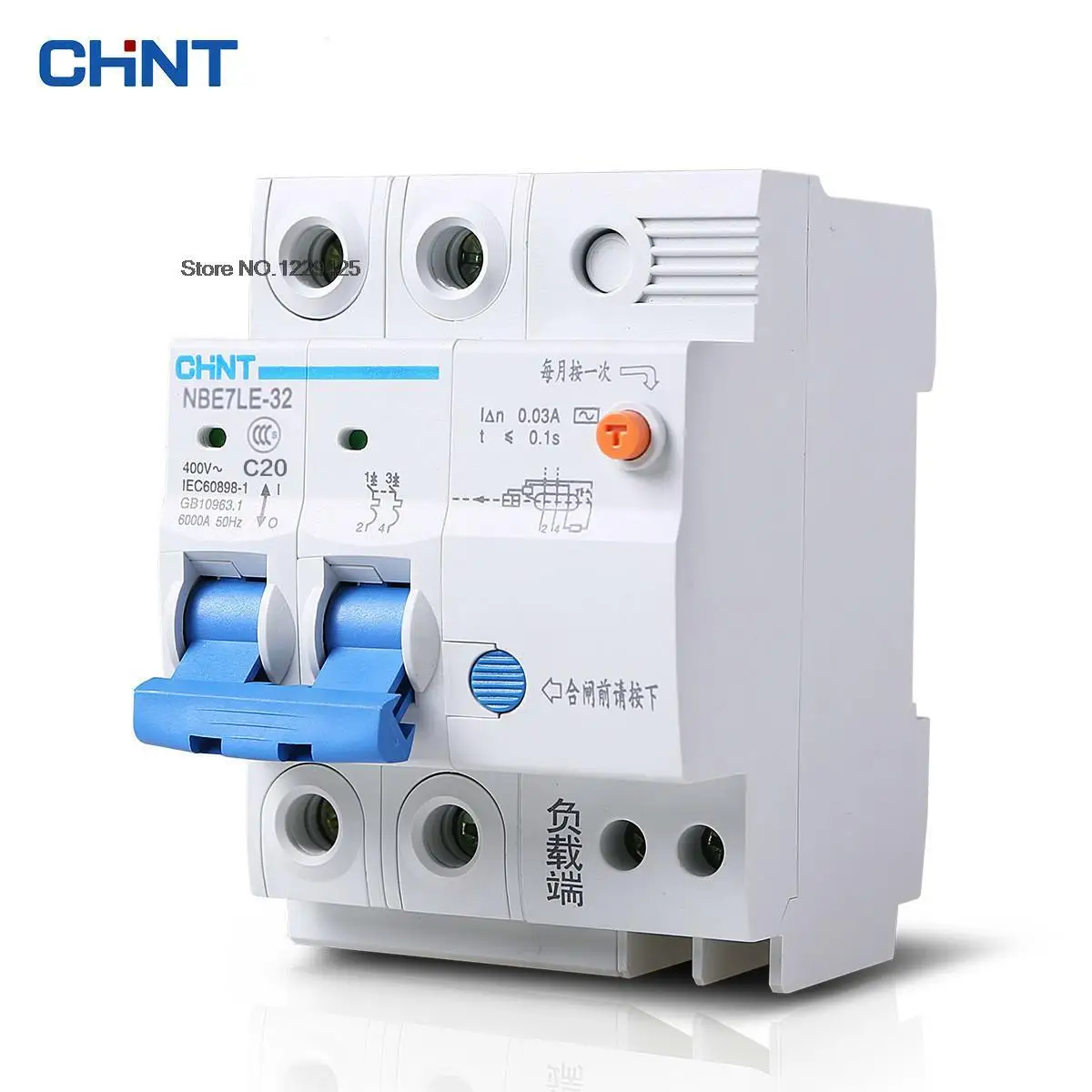 

CHNT CHINT Leakage Circuit Breaker Household With Electric Protection Circuit Breaker NBE7LE 2P 16A 20A 25A 32A 40A 63A