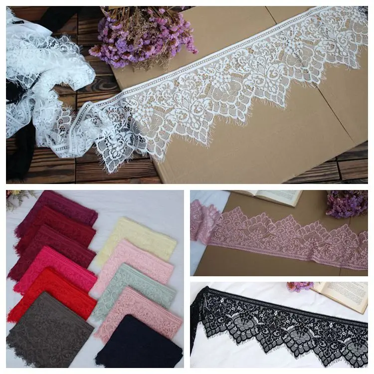 Exquisite Unilateral High Quality Eyelashes Lace Trim Accessories DIY Dress Sewing Fabric Skirt Stitching