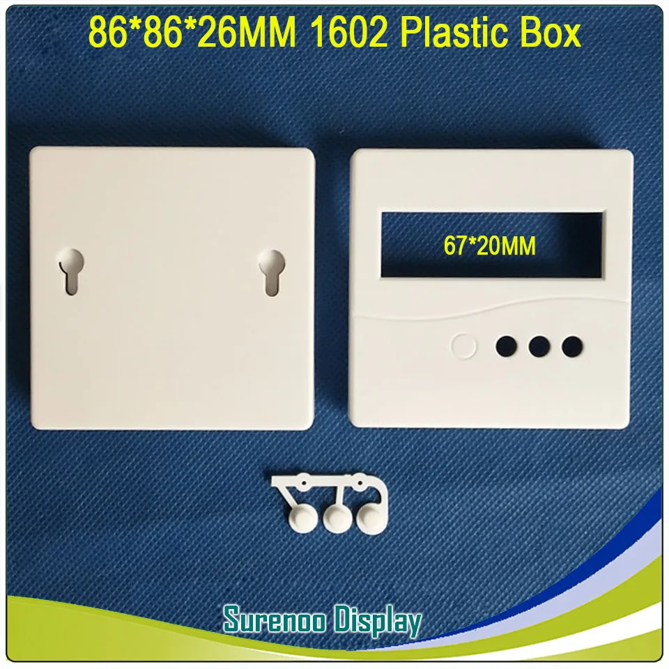 Plastic Box Case Behuizing & Acryl Transparante Beugel voor 80X36 1601 1602 98X60 2004 Karakter LCD Module Scherm LCM