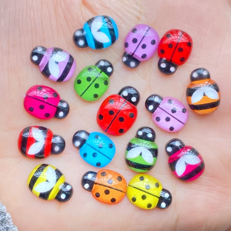 60pcs New Mix Mini Insect Flat Back Cabochon Crafts Clothing DIY Scrapbooking Accessories J42