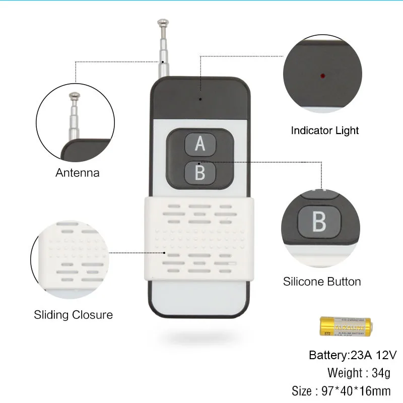433 ميجا هرتز العالمي اللاسلكية RF التحكم عن بعد تشغيل/إيقاف الارسال لا استنساخ ل بوابة جراج الباب لمبة مصباح DIY بها بنفسك مفتاح فوب تحكم