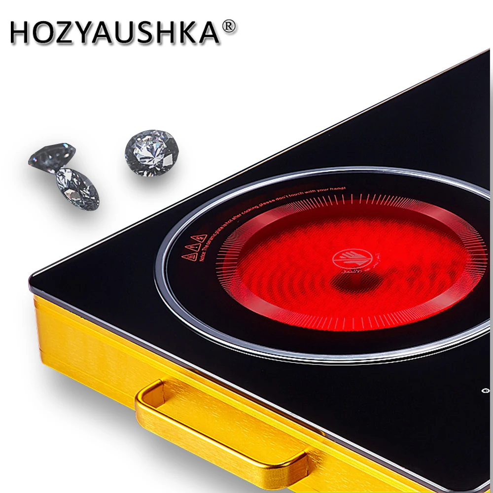 High-power, rapid heating, double-head electric ceramic stove, knob control, suitable for any high-temperature cookware