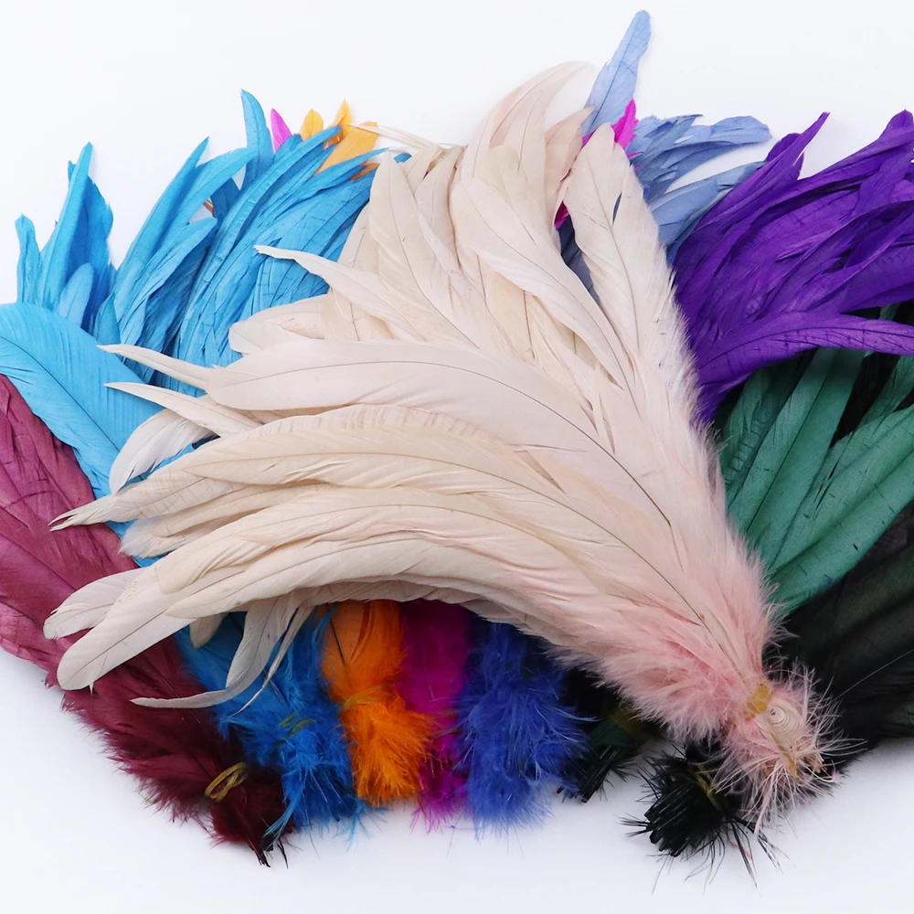 

Wholesale Natural Rooster Tail Feathers 25-30cm High Quality Chicken feather for Clothing Wedding Party Decoration feather