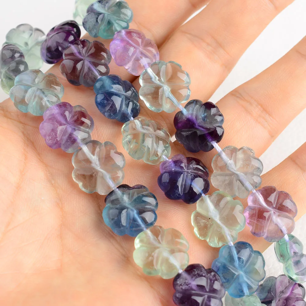 2pcs Natural 15mm Fluorite Rough Nugget Beads 15.5
