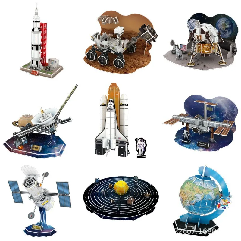 ODILO 3d Three-dimensional Jigsaw Puzzle Spaceship Globe Children's Handmade Educational Jigsaw Puzzle Toy