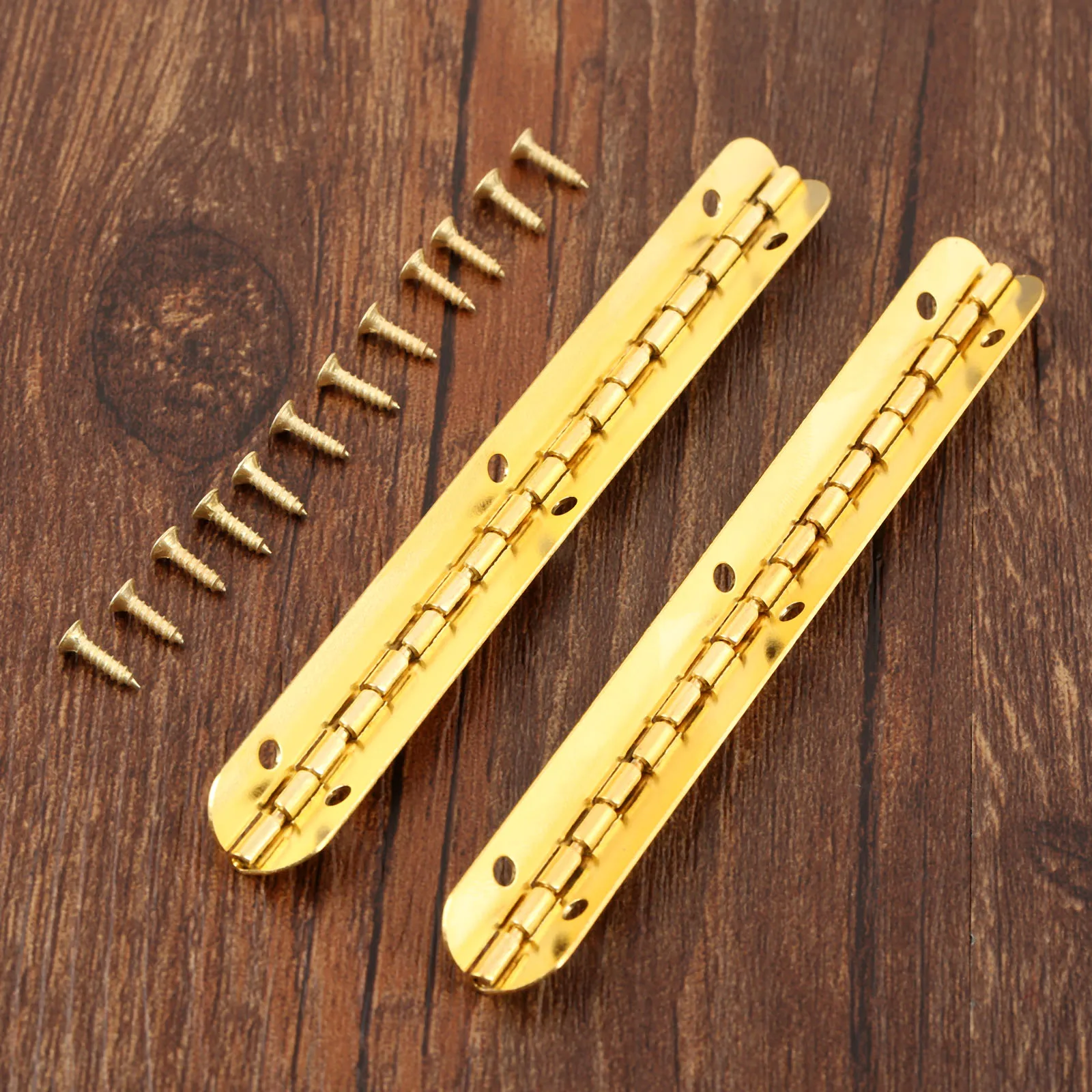 2pcs 100mm Cabinet Drawer Door Long Hinges Support Antique Jewelry Wood Boxes Decorative Hinges Furniture Hardware With Screws