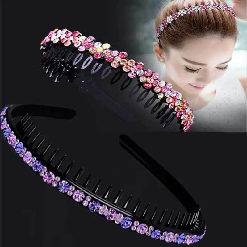 Nowa moda gorąca sprzedaży wykwintna luksusowa opaska z kryształkami Rhinestone opaska do włosów dla kobiet dziewczyna akcesoria do włosów nakrycia głowy