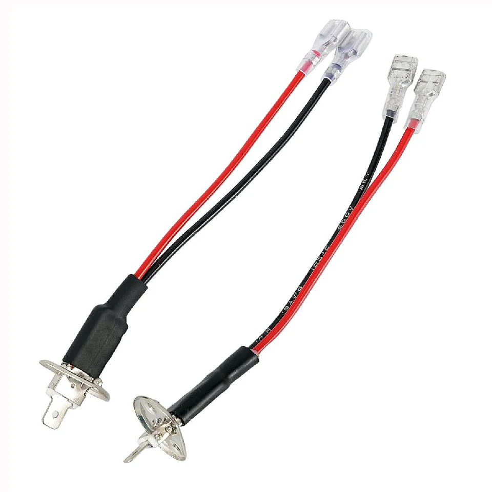 For H1 Socket 1 Pin Convert to 2 Pins Adapter Wire LED Replacement Bulb Single Diode Converter Wiring Headlight Bulb Connector