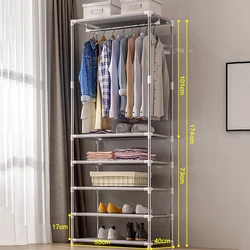 Simple Multifunctional Coat Rack assemble Clothes Stand Clothing Organizer Rack Bedroom Wardrobe Closet Floored Clothes Hanger