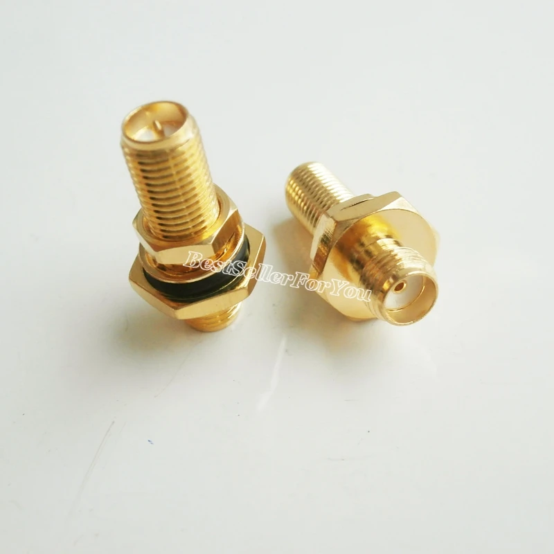1 conector SMA hembra a RP SMA, conector RPSMA, Conector de mampara, adaptador RF, resistente al agua