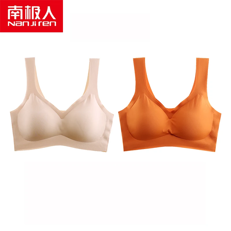 NANJIREN 2pcs Women Seamless Bras Thin strap Shock Proof Bras Comfortable No Wire Brassiere Sport Underwear Sexy Female Lingerie