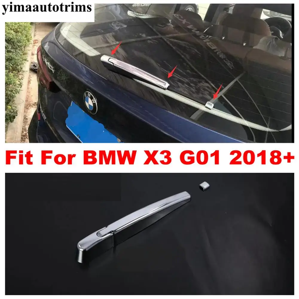 

Rear Windshield Window Windscreen Rain Wiper Cover Trim For BMW X3 G01 2018 - 2023 ABS Chrome Accessories Exterior Refit Kit