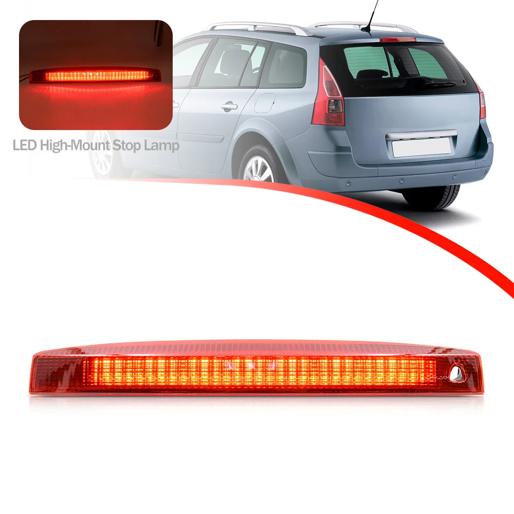 For Renault Megane II MK2 Estate 2003-2009 Red LED High Mount Third Brake Light 3rd Rear Stop Lamp Tail Warning Lights