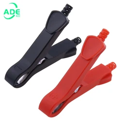 2pcs 30A Crocodile Clamps 90mm Length Alligator Clip Insulated Handle Cable Lead Test Alligator Lead Clamp Red Black