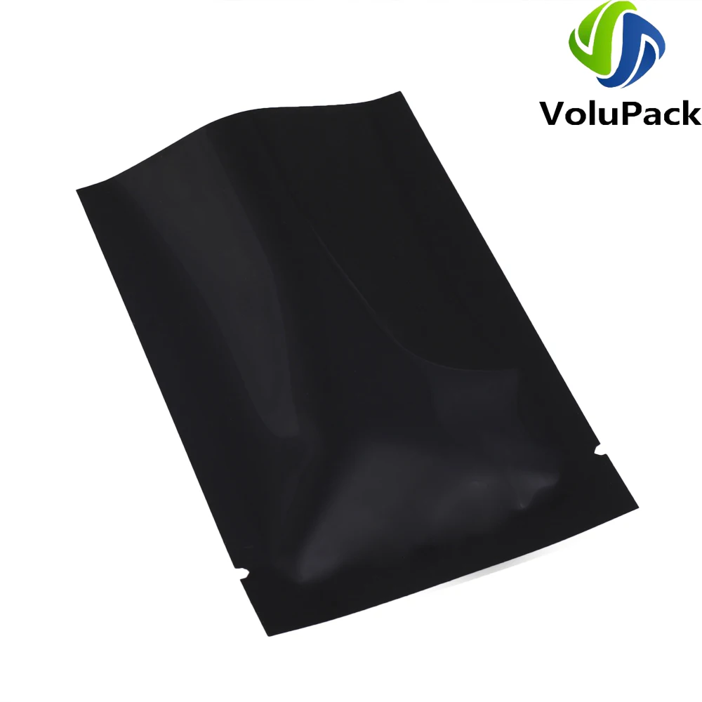 Mylar Bags,Vacuum Heat Sealing Packaging Bags,Glossy Black,Open Top,Tear Notch Pouches,Smell Proof,Aluminum Foil,Mini Size,4x6cm