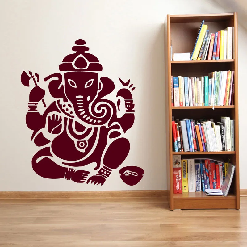 WJWY Ganesha Lord Wall Stickers Indian Elephant Modern Home Decor Removable Vinyl Wall Murals For Living Room Bedroom