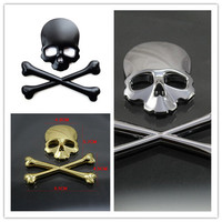 3D Crossbones Skull Demon Metal Logo Emblem Badge Decal Tank Sticker for Harley Honda Kawasaki Suzuki Yamaha DUCATI CUSTOM