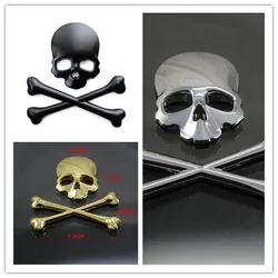 3D Crossbones Skull Demon Metal Logo Emblem Badge Decal Tank Sticker for Harley Honda Kawasaki Suzuki Yamaha DUCATI CUSTOM