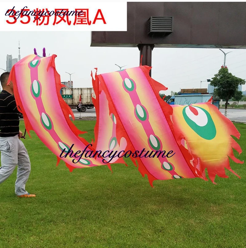 10M Silk Dragon Dance phoenix Ribbon Mascot Costume  Adult Children Cartoon Props Halloween Christmas Party Carnival Festivall