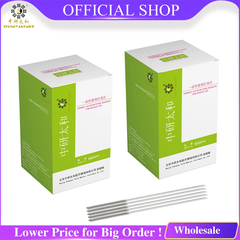 2boxs 1000pcs Acupuncture Needles Health Beauty Lose Weight Massage Zhongyan Tube Disposable Stainless Taihe Acupuncture Needles