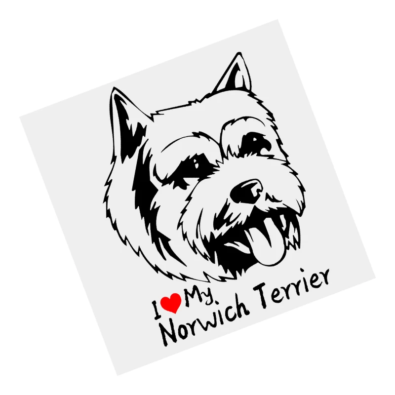 

S61227 # Norwich Terrier Dog Black Transparent Car Sticker Vinyl Decal Waterproof Decors for Motorcycle Bumper Laptop