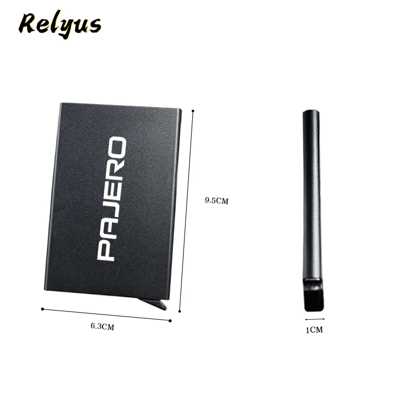 Anti-theft ID Credit Card Holder Men Women Porte Carte Thin Aluminium Wallets For Mitsubishi Pajero V97 V90 V80 1 2 3 4 5
