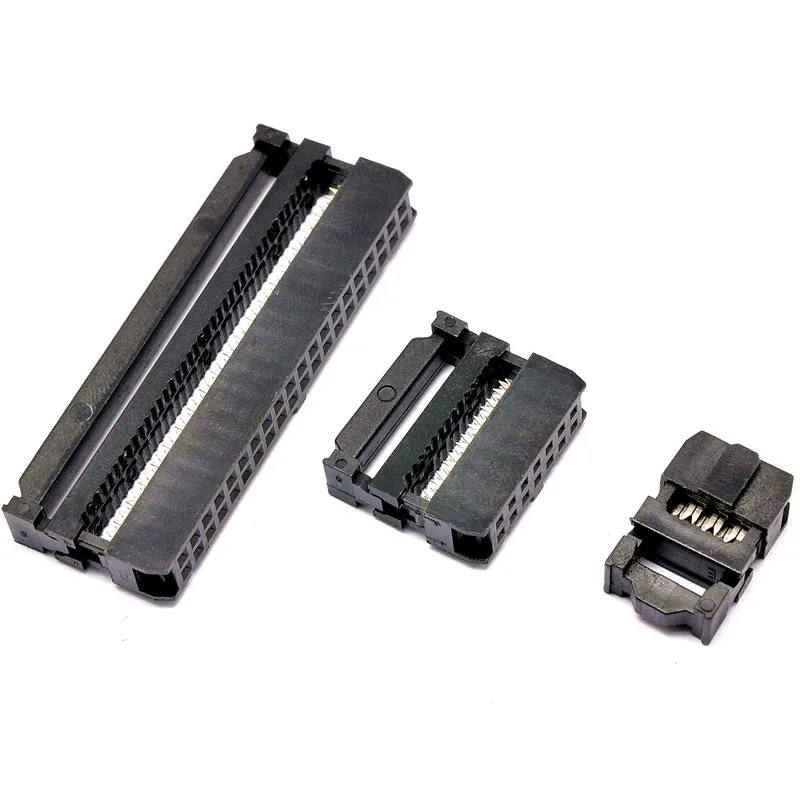 10PCS FC-6/8/10/12/14/16/18/20/30/40/50 Pins Female Header IDC Socket Connector 2.54MM Pitch FOR 1.27MM Ribbon Cable Connector