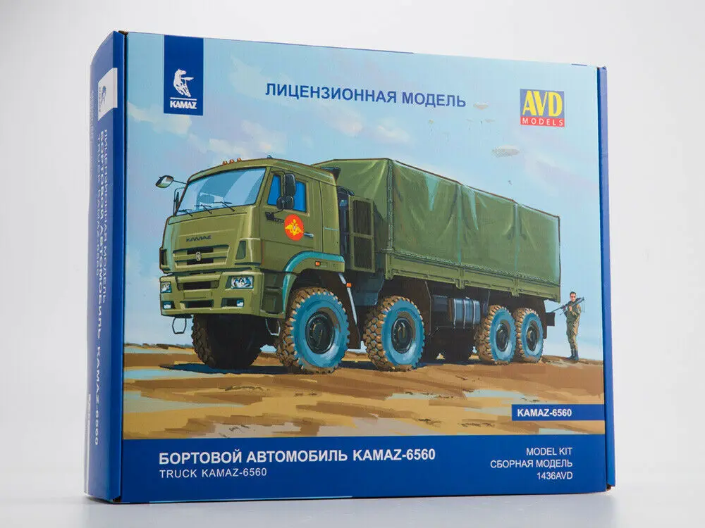 NEW AVD Models 1:43 Scale KAMAZ-6560 USSR Truck Unassembled Diecast Model Kit 1436AVD For Collection Toys