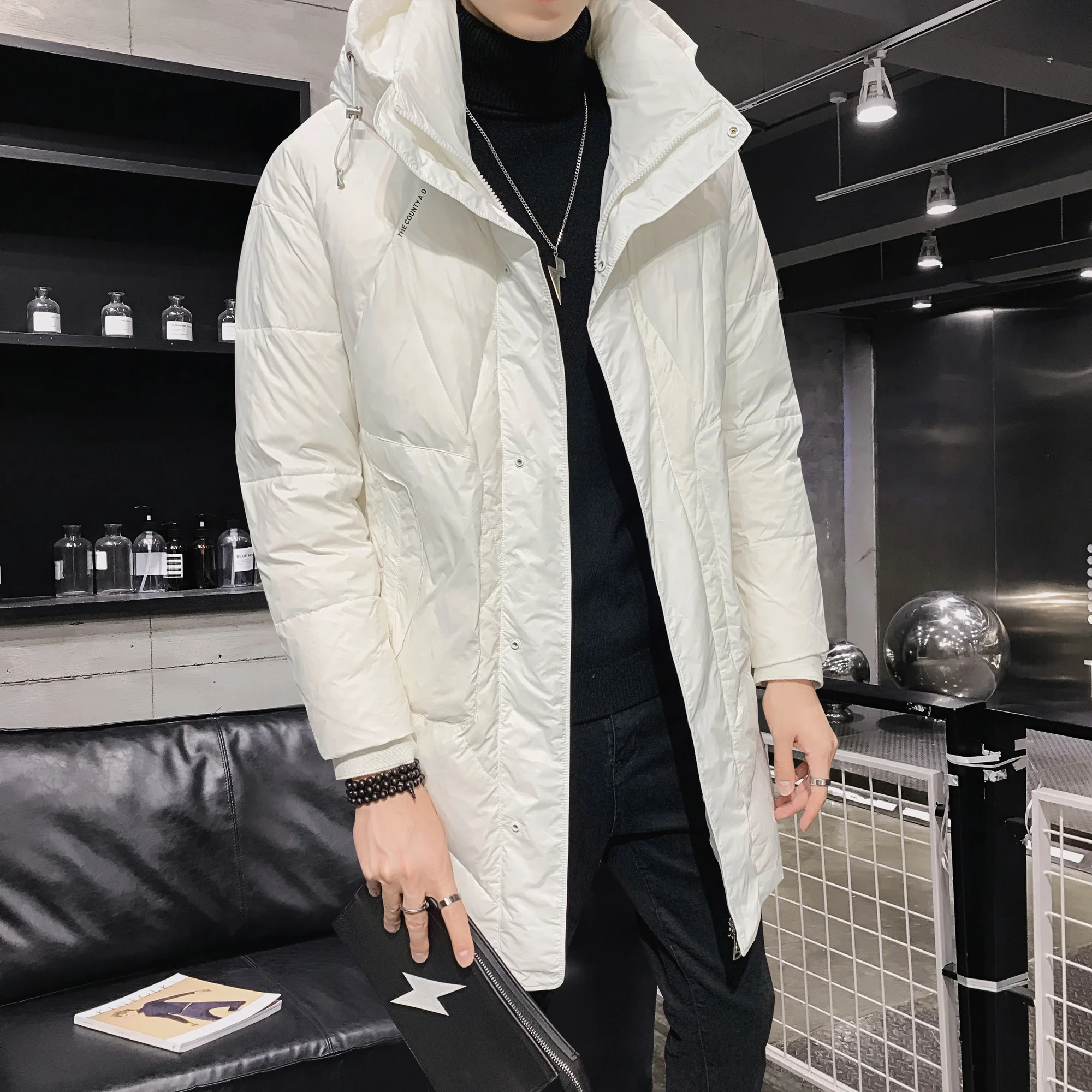 Winter 2022 Men's Down Parka Coat New Fashion Casual Loose Hooded Clothes Men's Duck Down Jacket Thicken Warm Outerwear B333