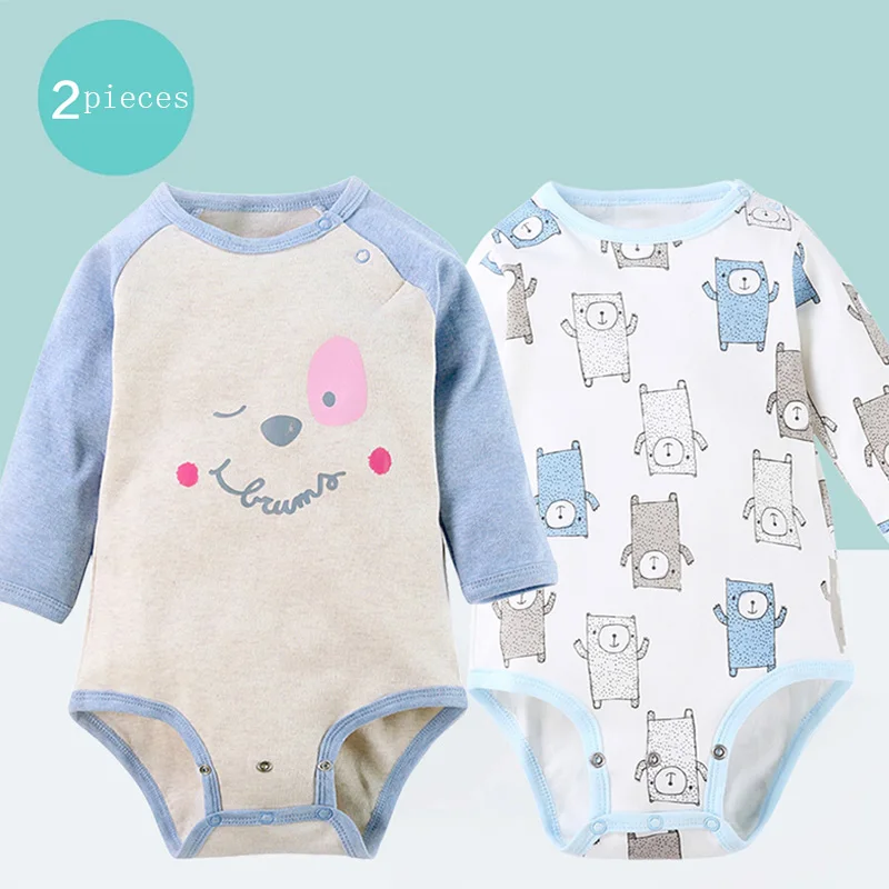 

Baby clothes 2pcs bodysuit long sleeves baby girls clothes boys clothes children clothing 100% cotton baby round neck overalls