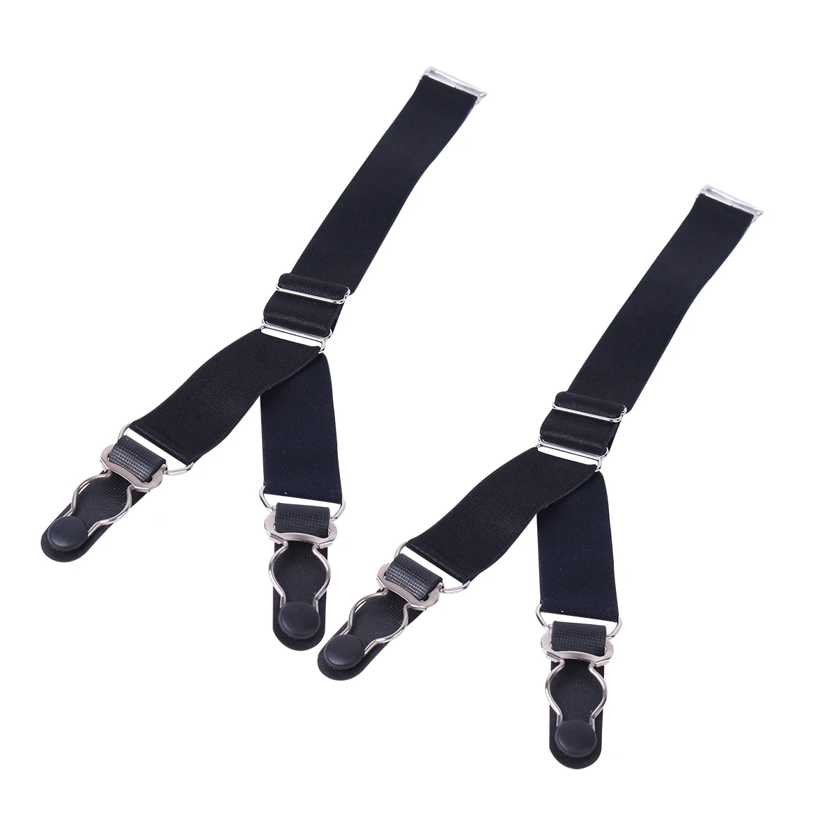 2Pcs Y Style Elastic Garter Belts Corset Holders Stockings Fastener Suspender with Duck-Mouth Adjustble Plastic /Metal Clip