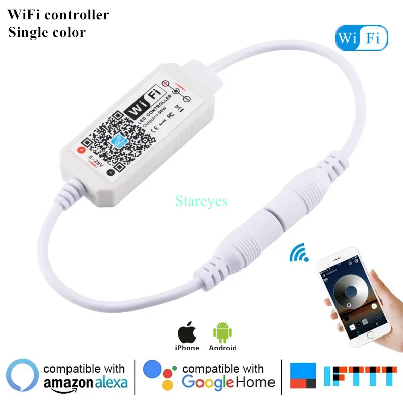 Controlador remoto inalámbrico Magic Home WiFi, atenuador DC5V, 12V, 24V, un solo color, RGB, RGBW, Alex, Tuya, Control remoto para tira LED