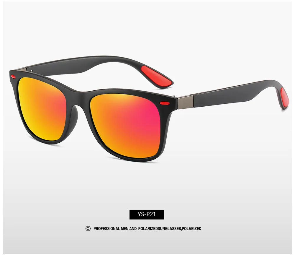 ZXWLYXGX Klassieke Gepolariseerde Zonnebril Mannen Vrouwen Brand Design Rijden Vierkant Frame Zonnebril Mannelijke Goggle UV400 Gafas De Sol