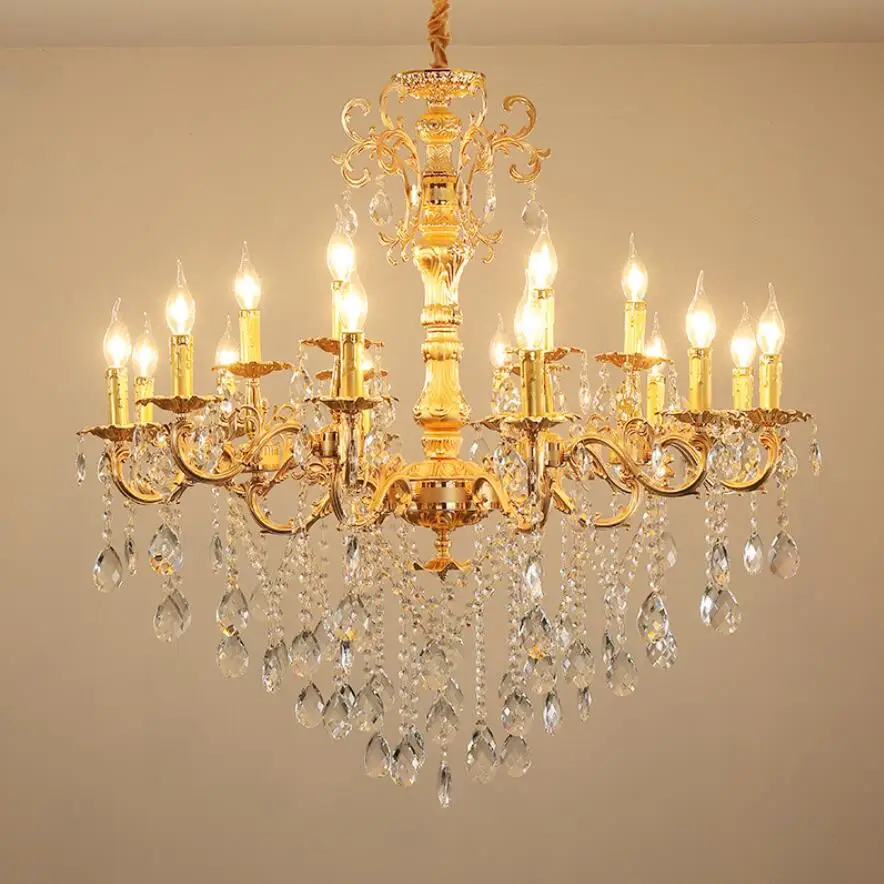 

Zinc Alloy Led Chandelier For Living Room 2021 Decoration Gold Modern Crystal Chandeliers Bedroom Indoor Lighting Home Decor