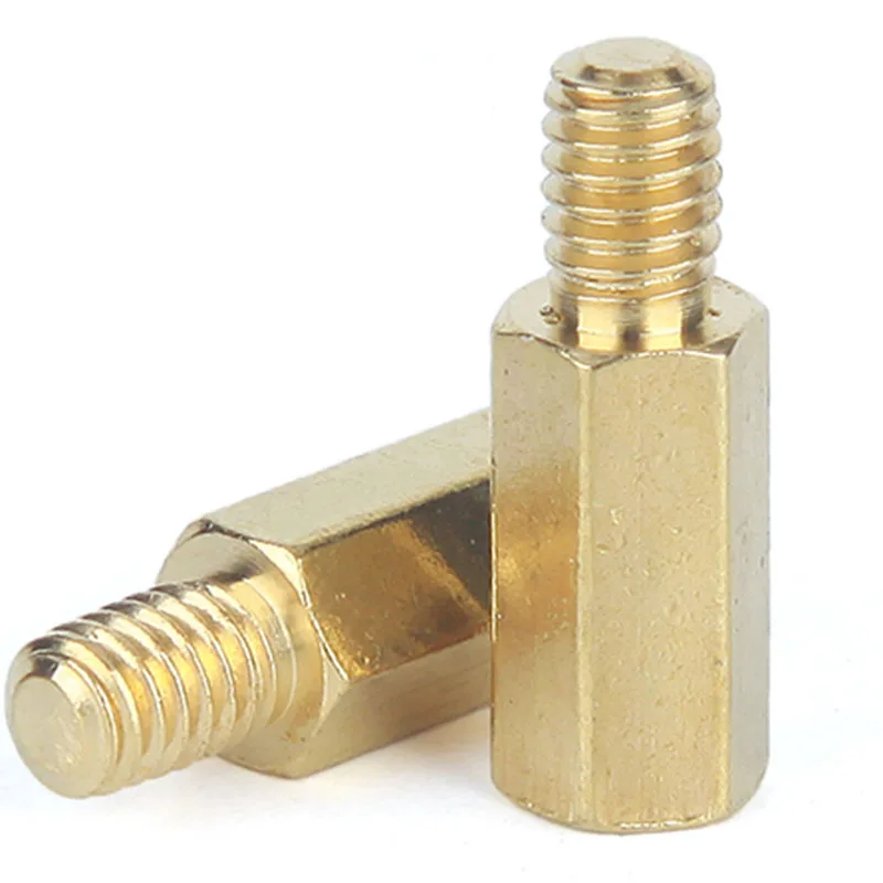 50 stks/partij M2.5 * L (5-30) + 6 brass hex spacer schroef man-vrouw afstandhouders voor board stud hexagon bouten afstand 265