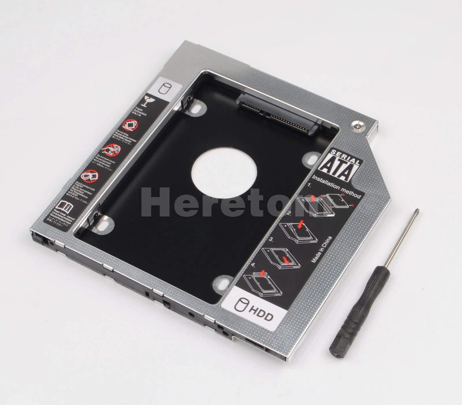 2nd SATA SSD HDD Hard Drive Optical Caddy Frame Adapter for Dell Precision M4400 M4600 M6400 M6500 M6600