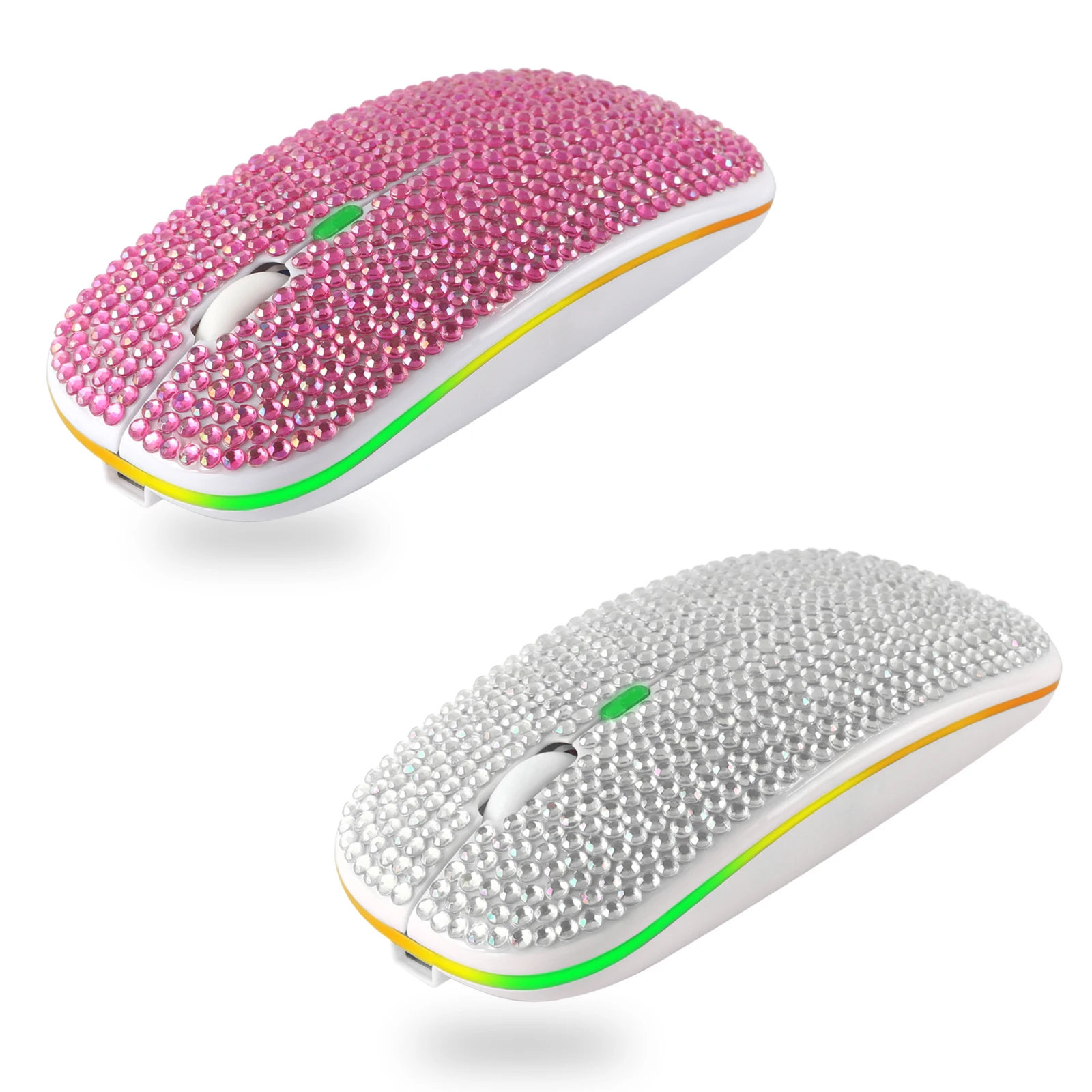 

Bluetooth 5.0 Wireless 2.4G Mouse Rechargeable Diamond-Studded Silent Ergonomic Mause Ultra-thin USB Portable Mice For Laptop PC