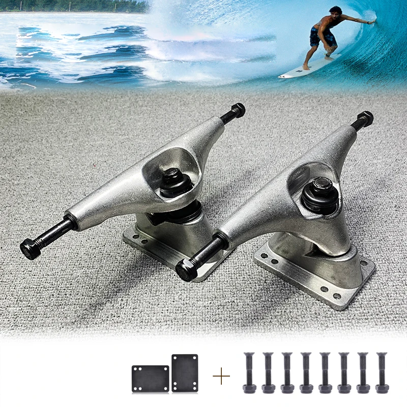 6.25Inch Đen Bạc Lướt Ván Trượt Xe Tải Lướt Ván Trượt Ván Trượt Xe Tải Longboard Xe Tải Cá Ban Dài Ban Chỉ Đạo Chân Đế