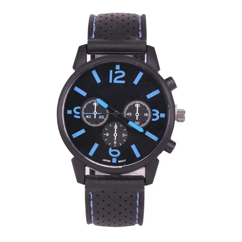 Hot Sale Casual Sport Men Silicone Wristwatch Colorful Pointer Watch Men Quartz Watches 6 Colors Wholesale