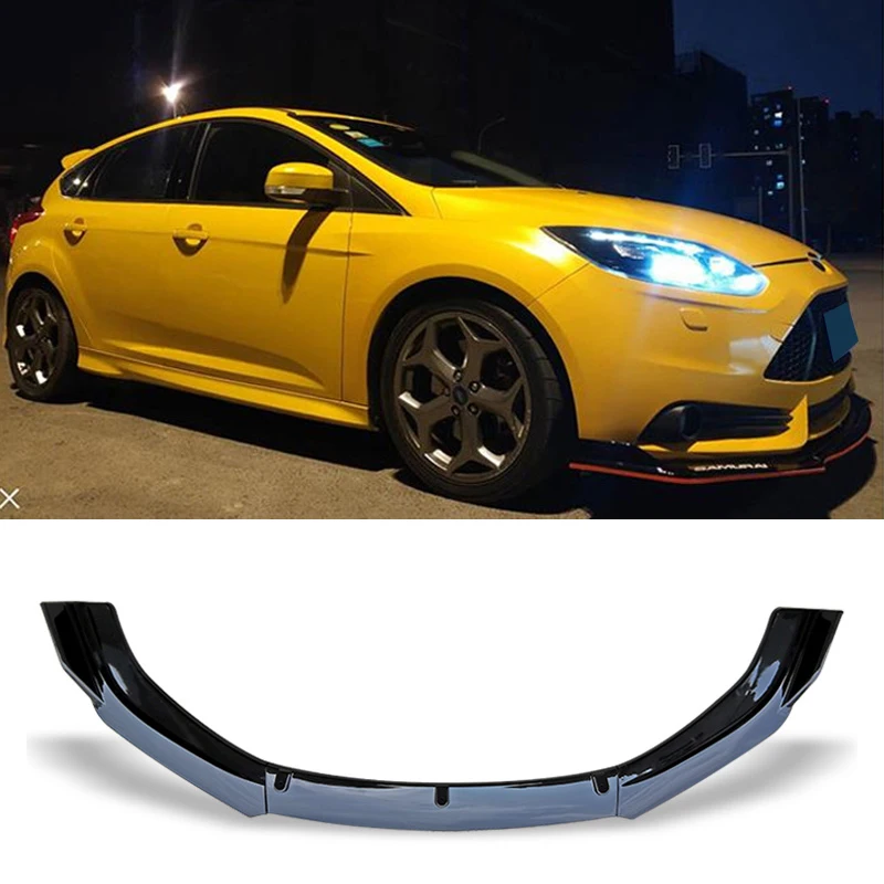 

Front Bumper Spoiler Protector Plate Lip Body Kit For Ford Focus ST 2013 Carbon Surface Car Decorative strip Chin Shovels