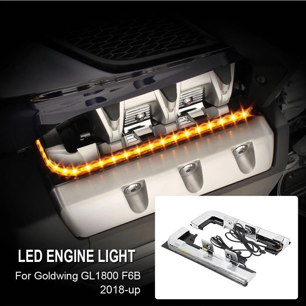 

NEW Chrome LED Engine Lighting Panels For Honda Goldwing Gold wing GL1800 GL 1800 2018 2019 2020 2021 Motorcycle Accessorie