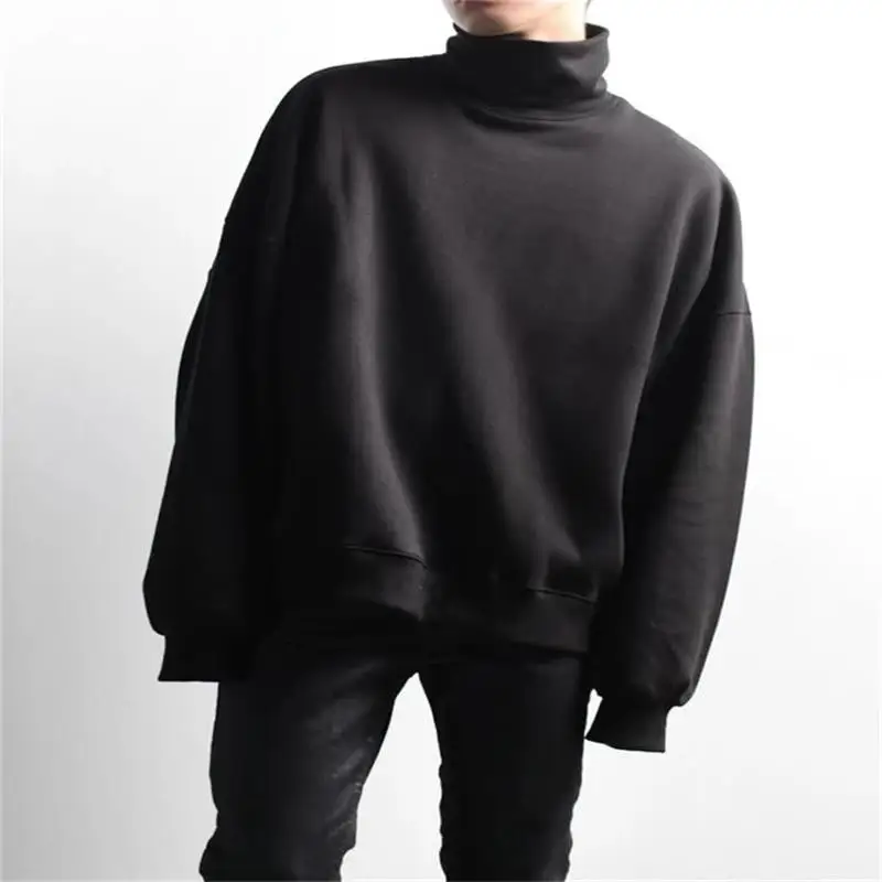 Men's Long Sleeve Hoodie Spring And Autumn New Dark Department High Collar Bottom Shirt Casual Versatile Loose Large Size Hoodie