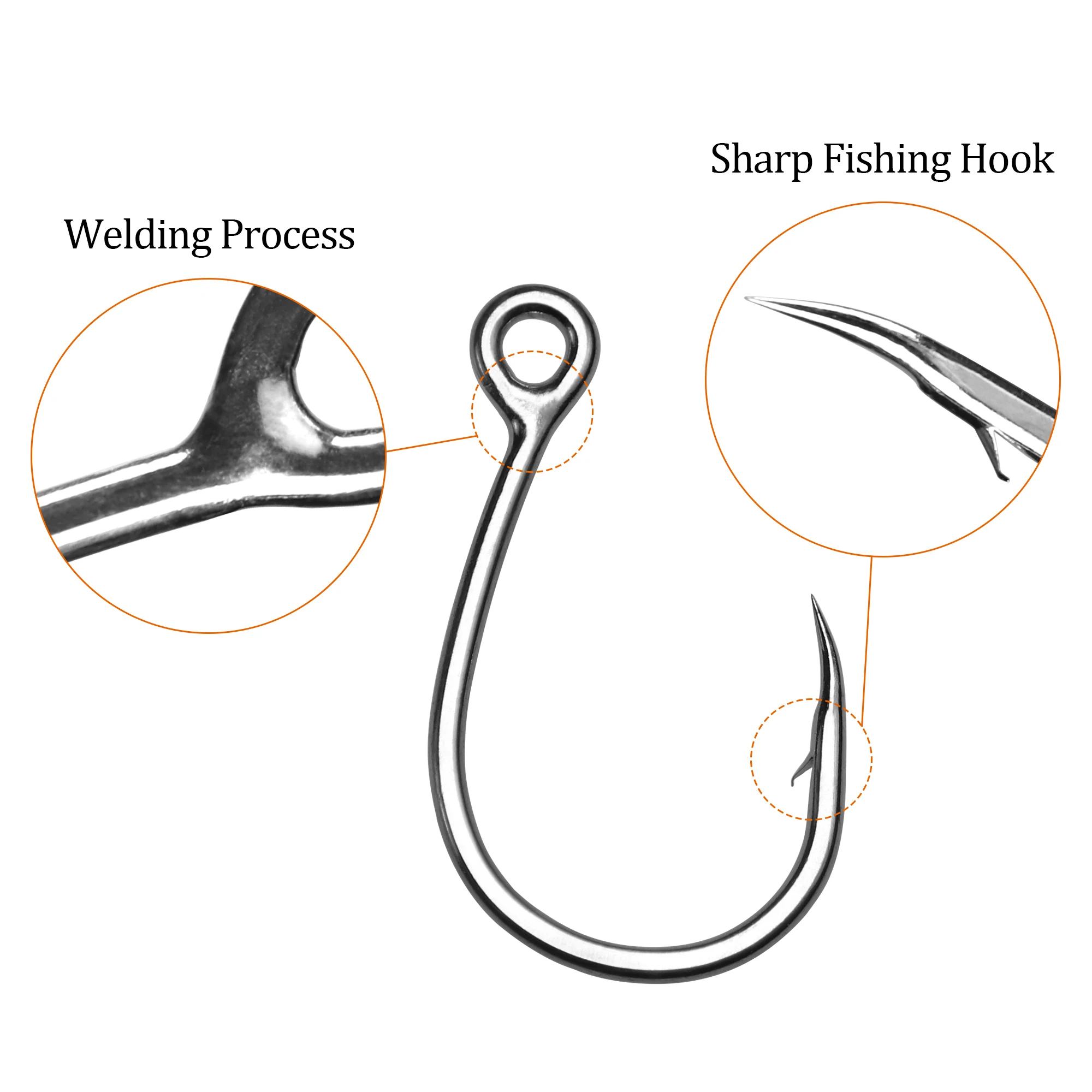 Big Eye Jig Hooks Saltwater Fishing Hooks 9986 #6/0 #4/0 #3/0 Sharp Crank Hook High Carbon Steel Barbed Hook For Soft Lure
