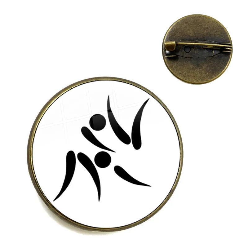 2021 Trendy Sports I Love Judo Brooches Pins Men Women Karate Jewelry High Quality Handmade Badge Brooch Gift