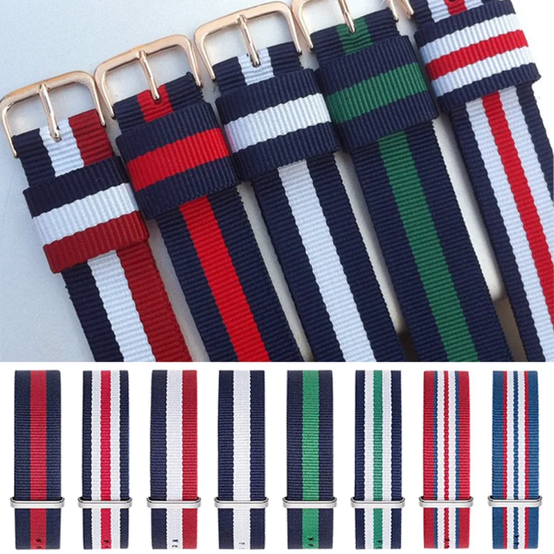 NEW 18mm 20mm Army Sports nato fabric Nylon watchband Buckle belt For Daniel Wellington Band For 007 James bond DW Watch Strap
